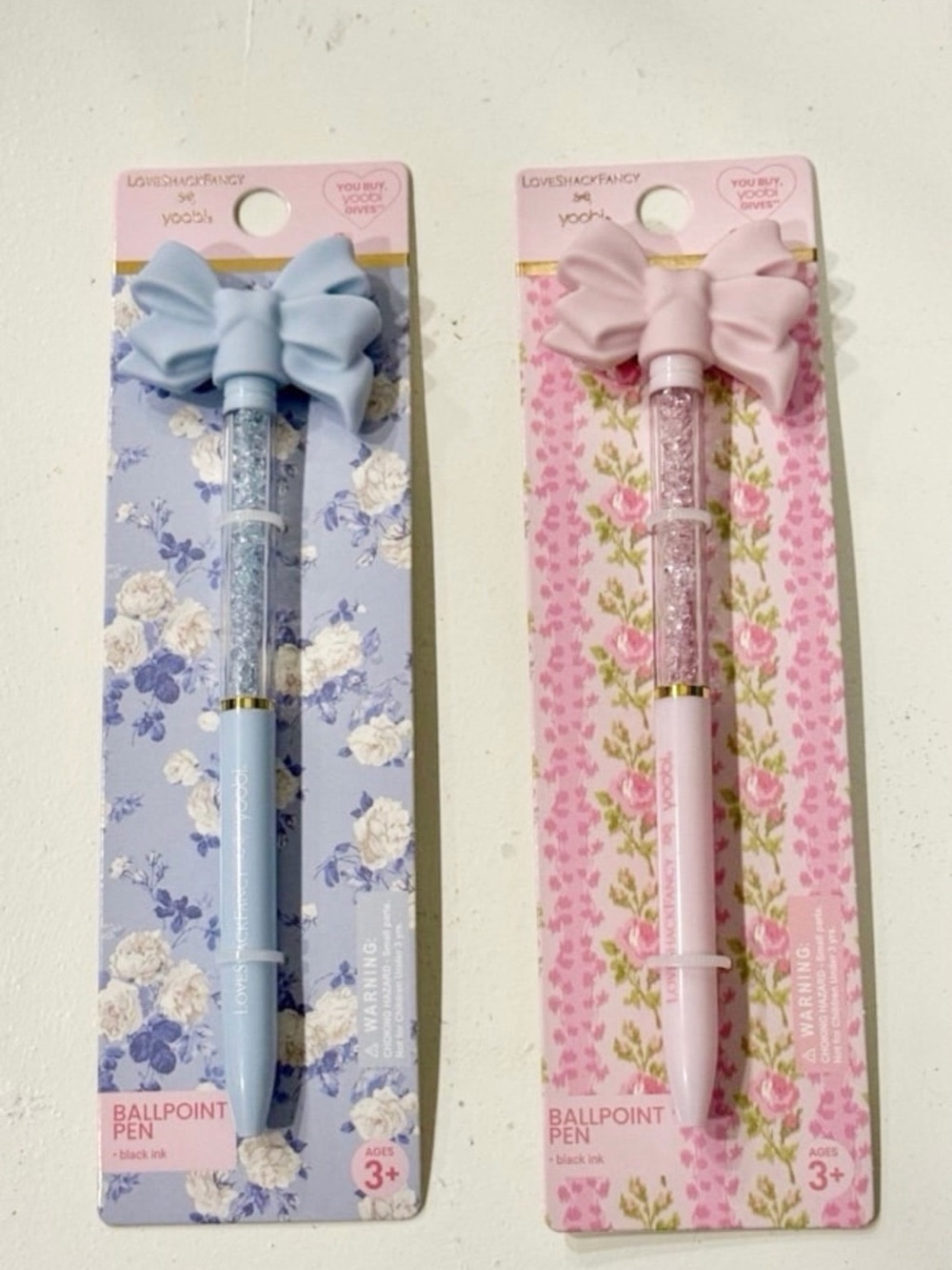 Loveshackfancy blue and pink pens